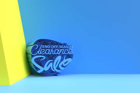 End off season clearance sale Banner letter, words about discount and prices 3D Rendring Illustration Design.の写真素材