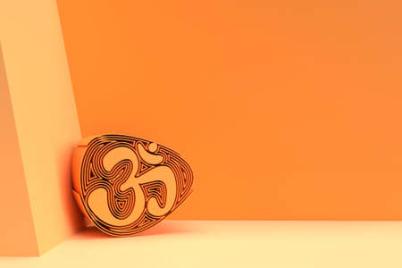 3D Om of Hinduism lucky symbol flat 3D Render Icon for Apps and Websites Design.の写真素材
