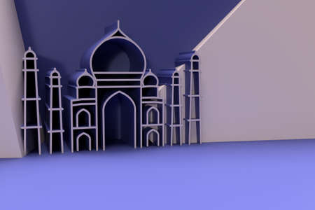 3D Render Taj Mahal - India Agra 3D illustration Design.の写真素材