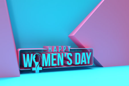 Happy Women's Day with Space of Your Text 3D Render Illustration Design.