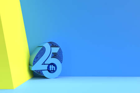 3D Render 25th Years with Space of Your Text illustration Design.の写真素材