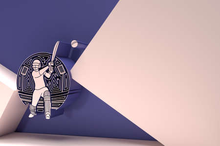 3D Render Concept of Batsman playing cricket - Championship, 3D art design Poster illustration.の写真素材