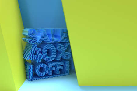 3D Render 40% OFF Sale Discount Banner with space of your text Illustration Design.の写真素材