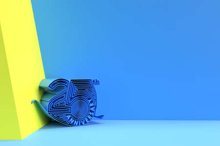 3D Render 35th Years Anniversary Celebration illustration Design.の写真素材