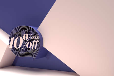3D Render 10% OFF Sale Discount Banner Flyer Poster Illustration Design.の写真素材