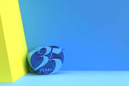 3D Render 35th Years Anniversary Celebration illustration Design.の写真素材