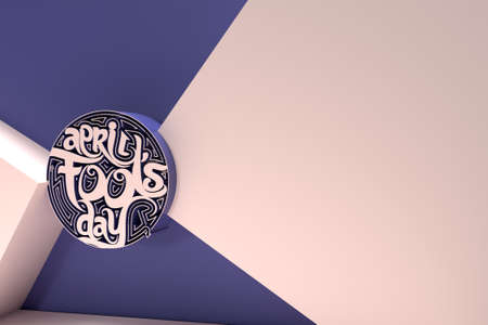 3D Render April fools Day Text with Space of Your Text. 3D illustration Graphic Design.の写真素材