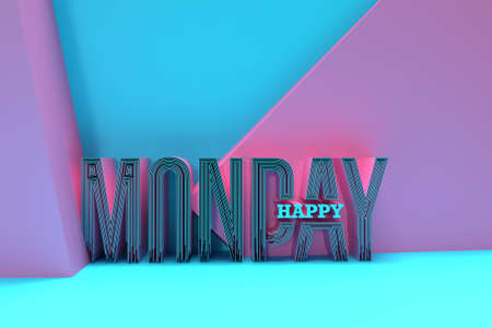 3D Render Monday Text Flyer Poster 3D illustration Design.の写真素材