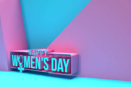 Happy Women's Day with Space of Your Text 3D Render Illustration Design.の写真素材
