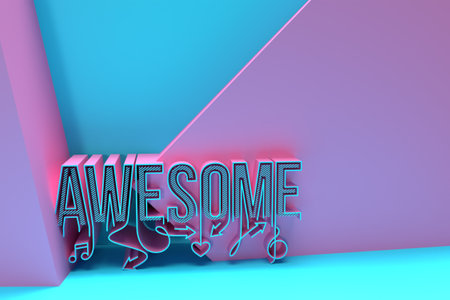 3D Render Awesome Calligraphic Flyer Poster illustration Design.の写真素材