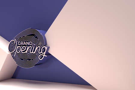 3D Render Grand Opening Calligraphic with Space of Your Text Flyer Poster 3D illustration Design.の写真素材