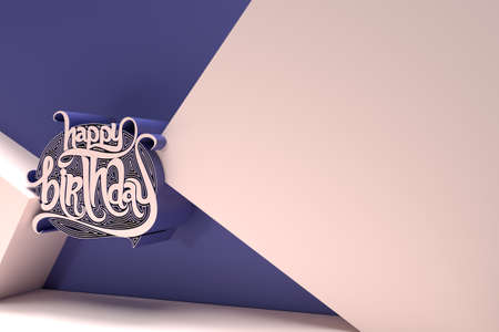 3D Happy Birthday Text Made of Handwriting Flyer/Poster Design element.の写真素材