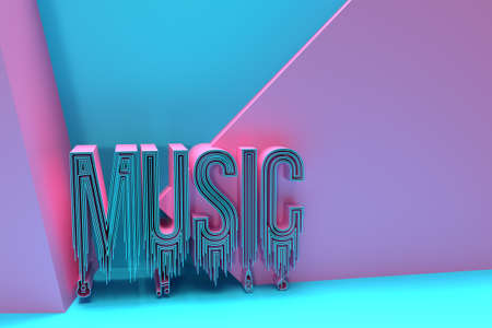 3D Render Music Calligraphic Flyer Poster illustration Design.の写真素材