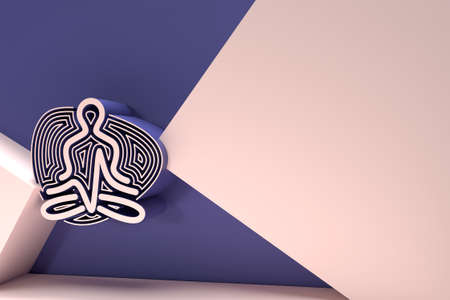 3D Render Boy practicing yoga pose, 21st june international yoga day Flyer Poster Illustration Design.の写真素材
