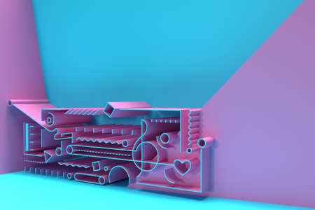 3D Render Music Poster with Space of Your Text, 3D illustration Design.の写真素材