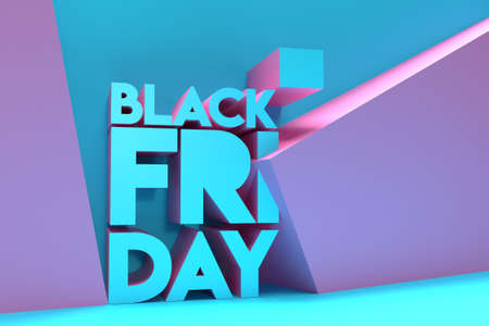 3D Black Friday Sale Promotion Poster or banner Design,  Promotion 3D Render Template.の写真素材