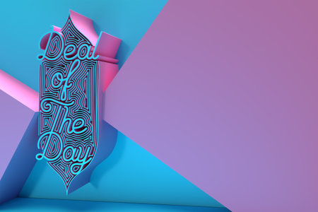 Deal of The Day Calligraphic Text 3D Render illustration Design.の写真素材