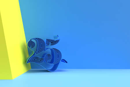 3D Render of a 25 twenty-five number Illustration Design.の写真素材