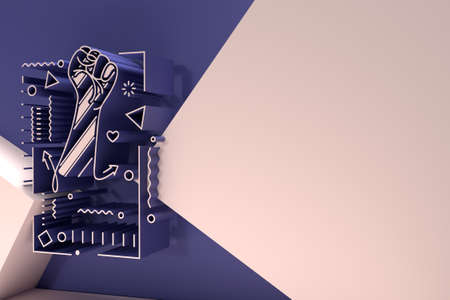3D International Youth day Poster with Space of Your Text, 3D illustration Design.の写真素材