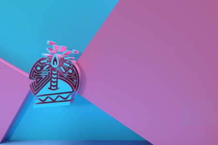 3D Render illustration of a Birthday Candel celebration Flyer Poster. 3D Illustration Design.の写真素材
