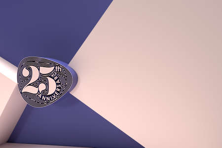 25th Years Anniversary Celebration Space of Your Text 3D Render Illustration Design.の写真素材