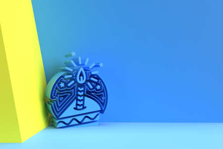 3D Render illustration of a Birthday Candel celebration Flyer Poster. 3D Illustration Design.の写真素材