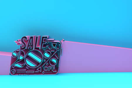 3D Render 10% OFF Sale Discount Banner with Space of Your Text Illustration Design.の写真素材