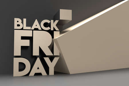 3D Black Friday Sale Promotion Poster or banner Design,  Promotion 3D Render Template.の写真素材