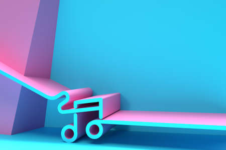 3D Render Music Notes with Space of Your Text, 3D illustration Design.の写真素材