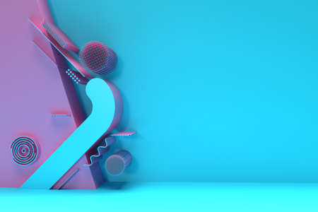 3D Render Abstract background. Digital Flyer Poster 3d illustration Design.の写真素材