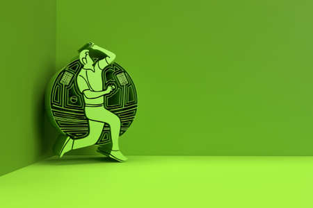 3D Render Concept of Bowler bowling Cricket - Championship, 3D art Design Poster illustration.の写真素材