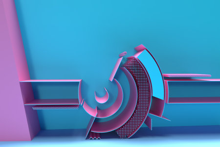 3D Render Abstract background. Digital Flyer Poster 3d illustration Design.の写真素材