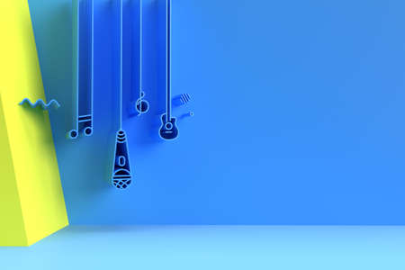 3D Render Music Text Banner Flyer Poster 3D illustration Design.の写真素材