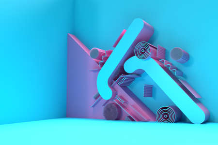 3D Render Abstract background. Digital Flyer Poster 3d illustration Design.の写真素材