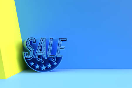 3D Render Sale Discount Banner with Sapce of Your text. Flyer Poster Illustration Design.の写真素材