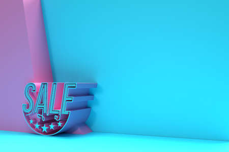 3D Render Sale Discount Banner with Sapce of Your text. Flyer Poster Illustration Design.の写真素材