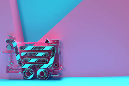 3D Render Shopping Cart Icon 3D illustration Design.の写真素材
