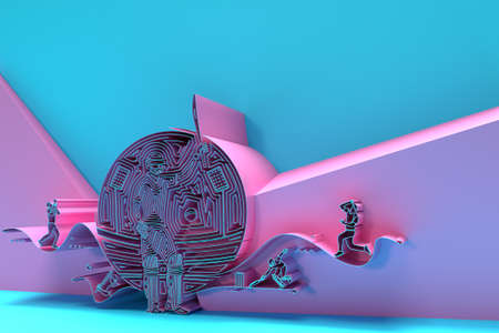 3D Render Concept of Batsman playing cricket - Championship, 3D art Design Poster illustration.の写真素材