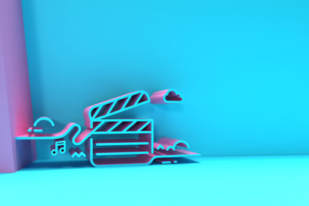 3D Render Clapper Board - Movie Banner 3D illustration Design.の写真素材