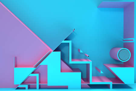 3D Render Abstract background. Digital Flyer Poster 3d illustration Design.の写真素材
