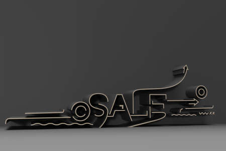 3D Render Abstract Sale Text Banner 3D Illustration Design.の写真素材