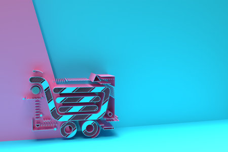 3D Render Shopping Cart Icon 3D illustration Design.の写真素材