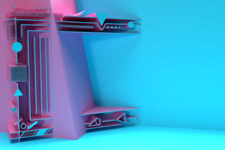 3D Render Abstract Background. Digital 3d illustration Design.の写真素材