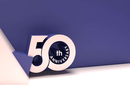50th Years Anniversary Celebration Space of Your Text 3D Render Illustration Design.の写真素材