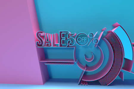 3D Render 30% OFF Sale Discount Banner with Space of Your Text Illustration Design.の写真素材