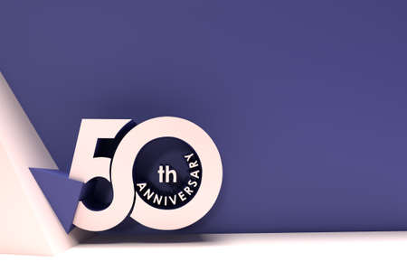 50th Years Anniversary Celebration Space of Your Text 3D Render Illustration Design.の写真素材