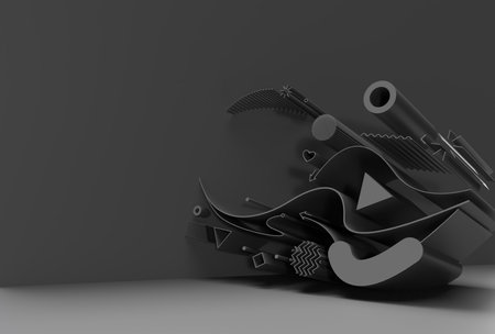 3D Render Abstract background. Digital Flyer Poster 3d illustration Design.の写真素材