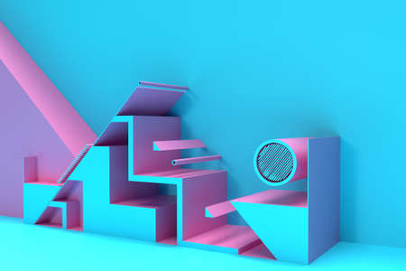 3D Render Abstract background. Digital Flyer Poster 3d illustration Design.の写真素材