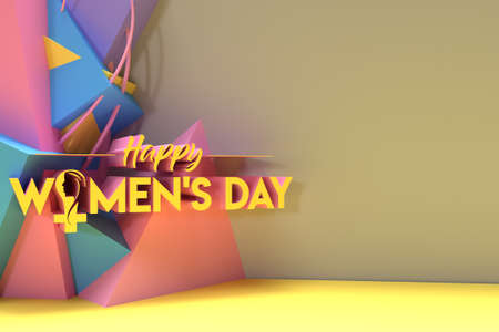 8 march Happy Women's Day with Space of Your Text 3D Render Illustration Design.の写真素材