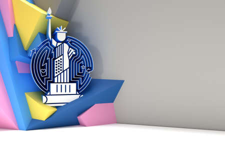 3D USA Statue of Liberty Landmark. Patriotic America 3D Render Flyer Poster illustrationの写真素材
